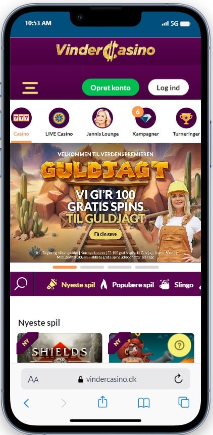 VinderCasino Mobil